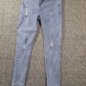 Classic Blue Distressed Women Jeans